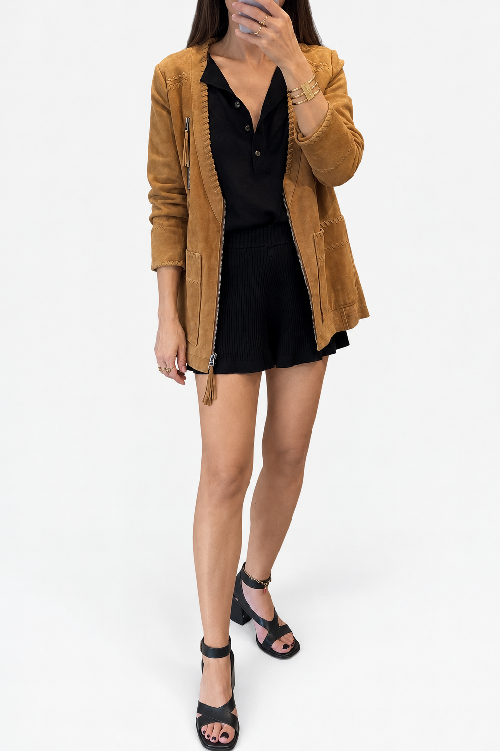 Vintage Grace Continental Camel Suede Jacket | Early 2000s
