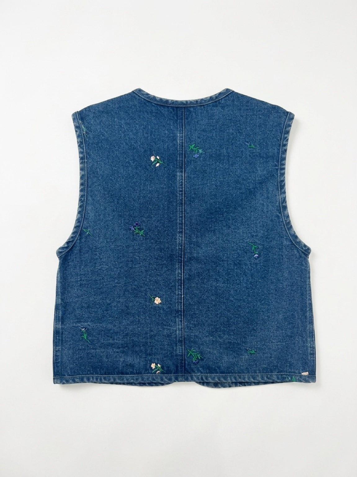 Samansa Mos2 Embroidered Cotton Denim Vest