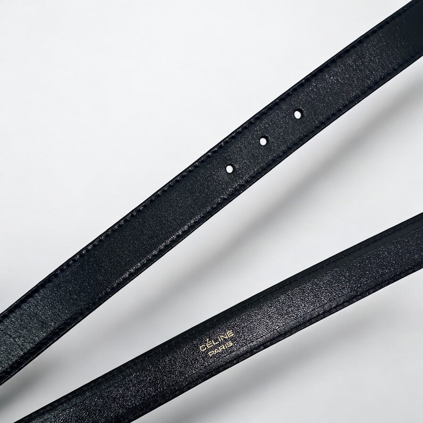 Vintage CÉLINE Black Leather Horse Carriage Belt| Late 1980