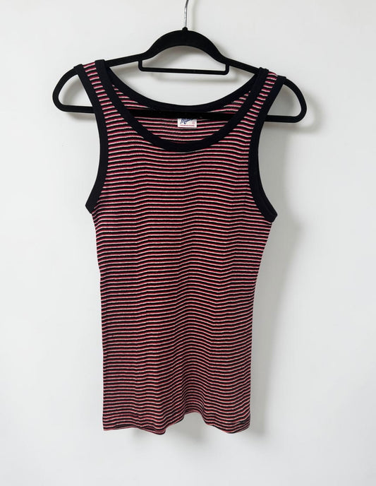 Vintage Robert P. Miller Y2K Striped Ribbed Tank Top
