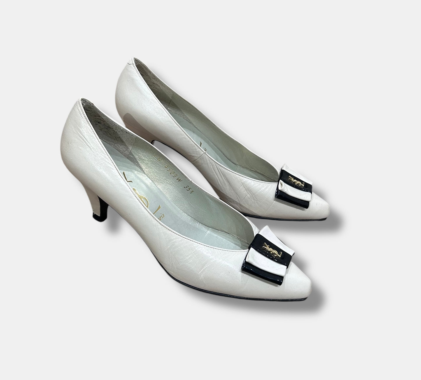 Vintage Yves Saint Laurent White Leather Shoes | Late 90s| Tom Ford Era