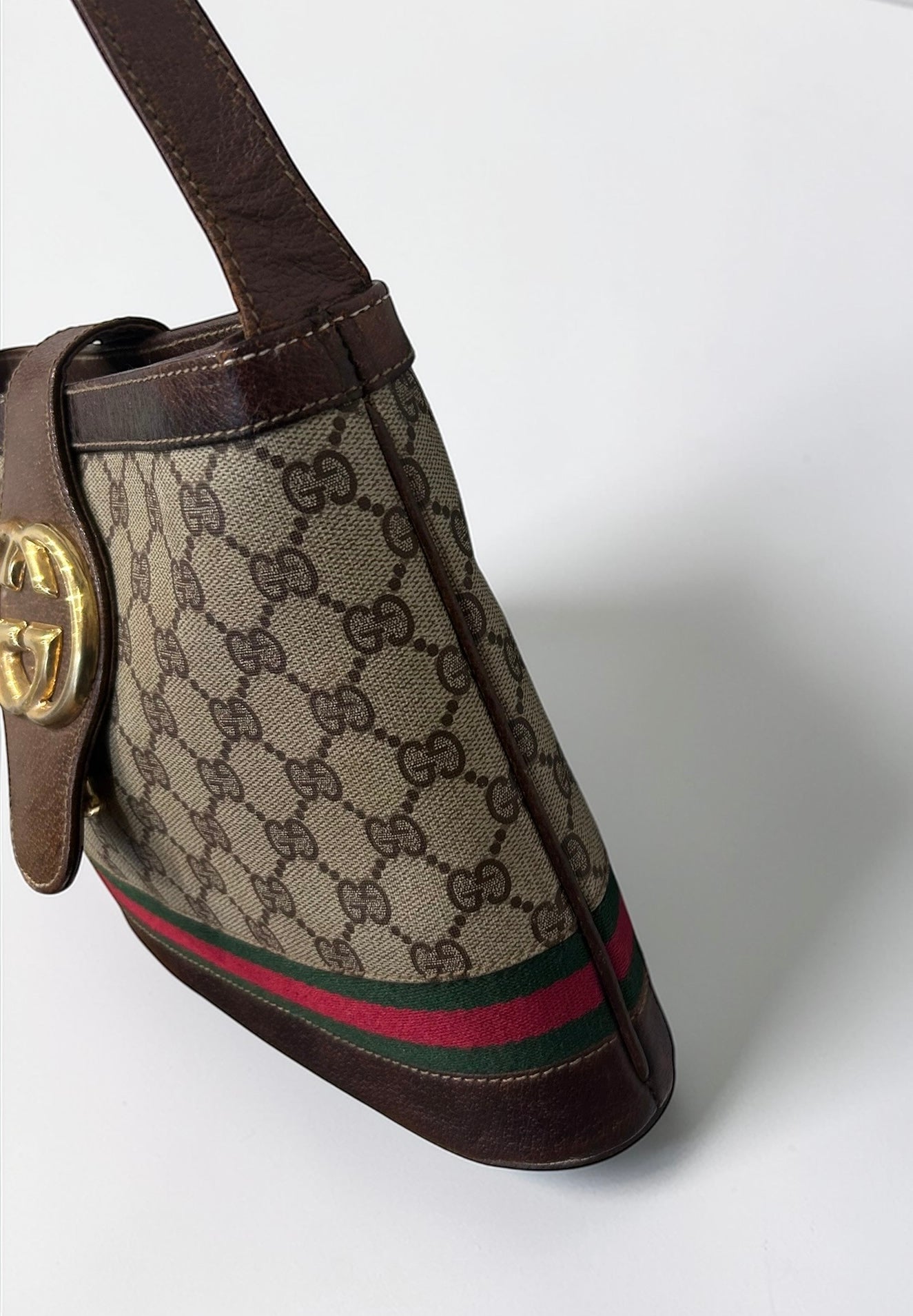 Vintage Gucci Monogram Web Shoulder Bag | 1980’s