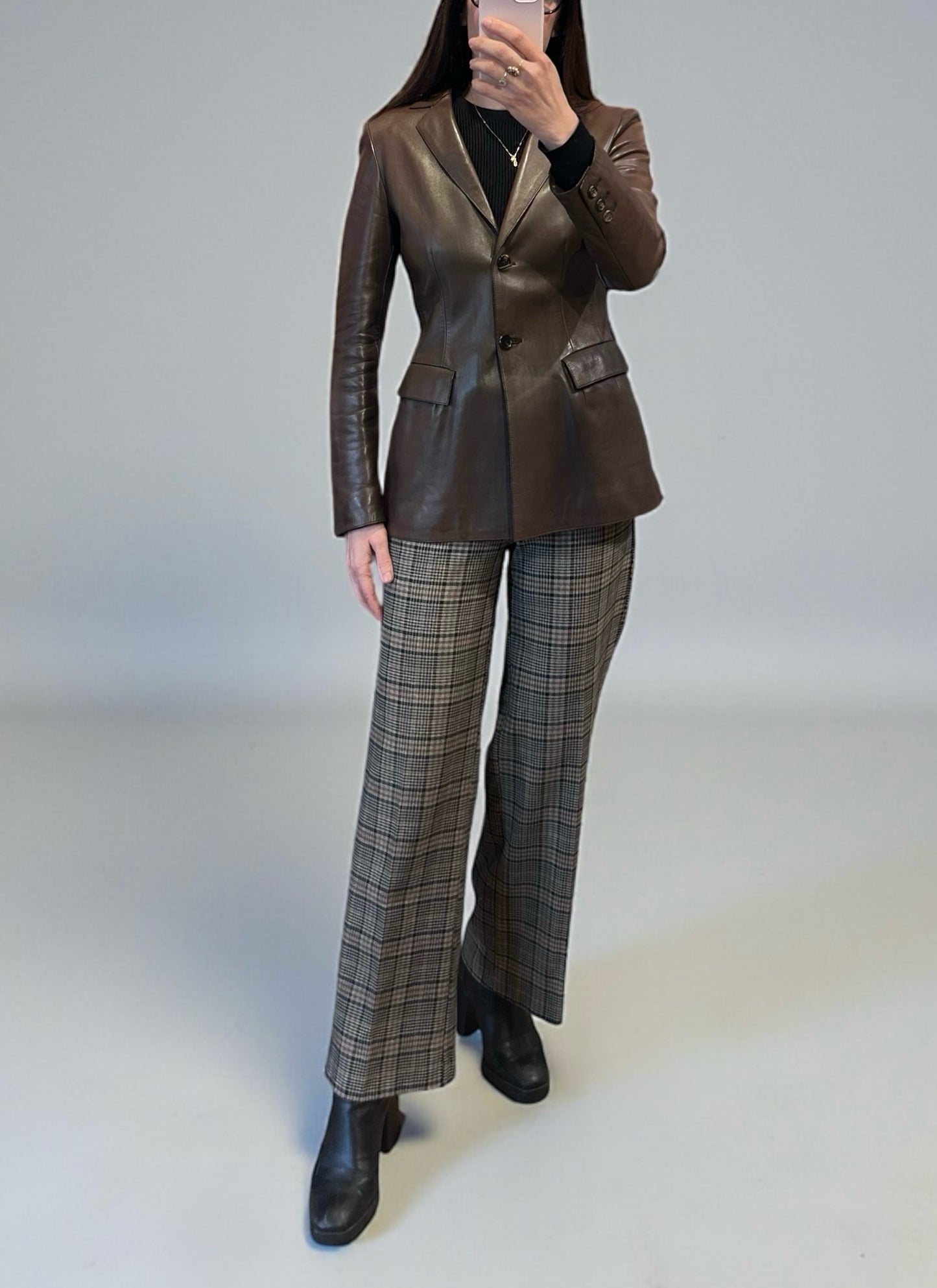 OPIPIX Leather Tailored Blazer|1990’s
