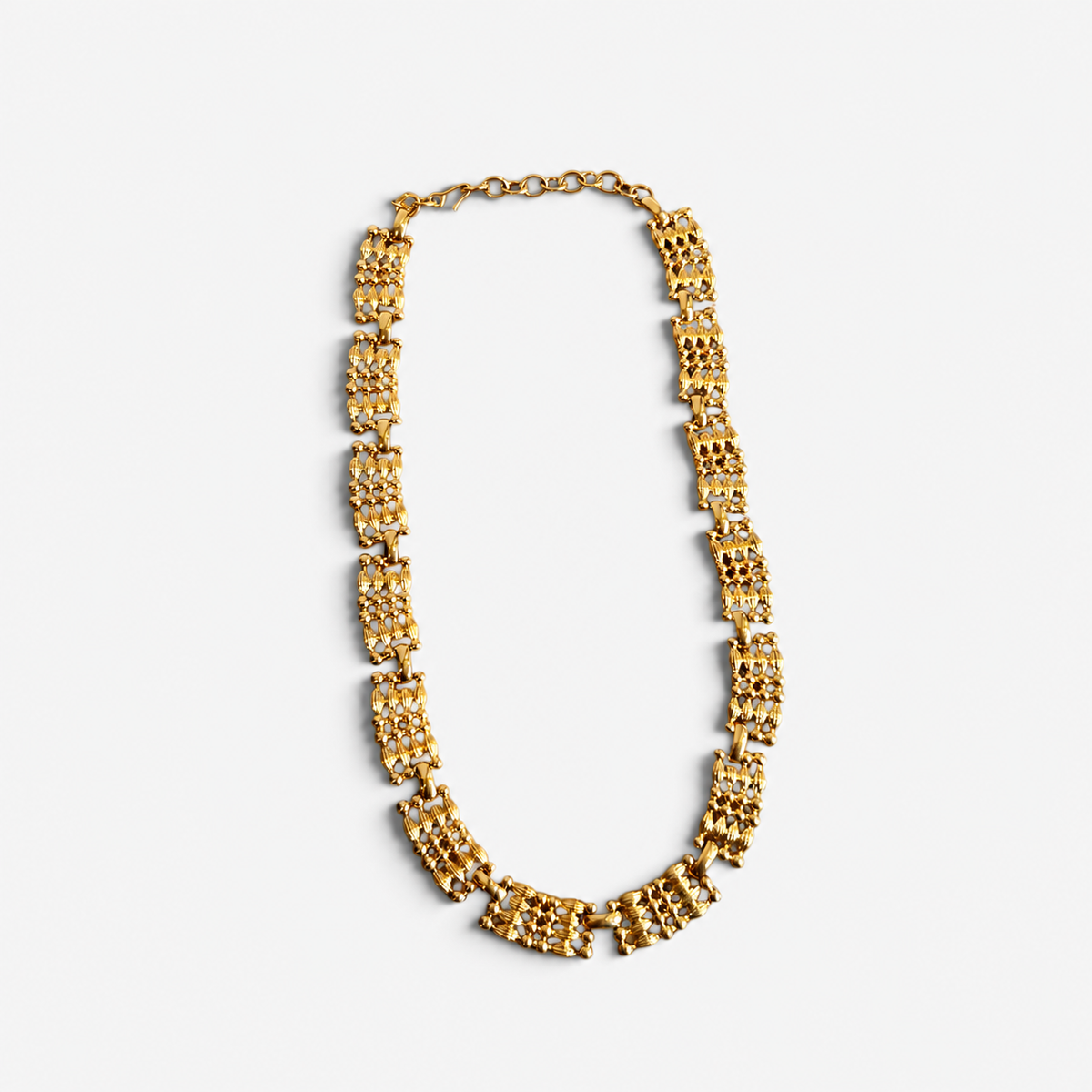 Vintage Monet Gold-Plated Ornate Link Necklace | 1990s