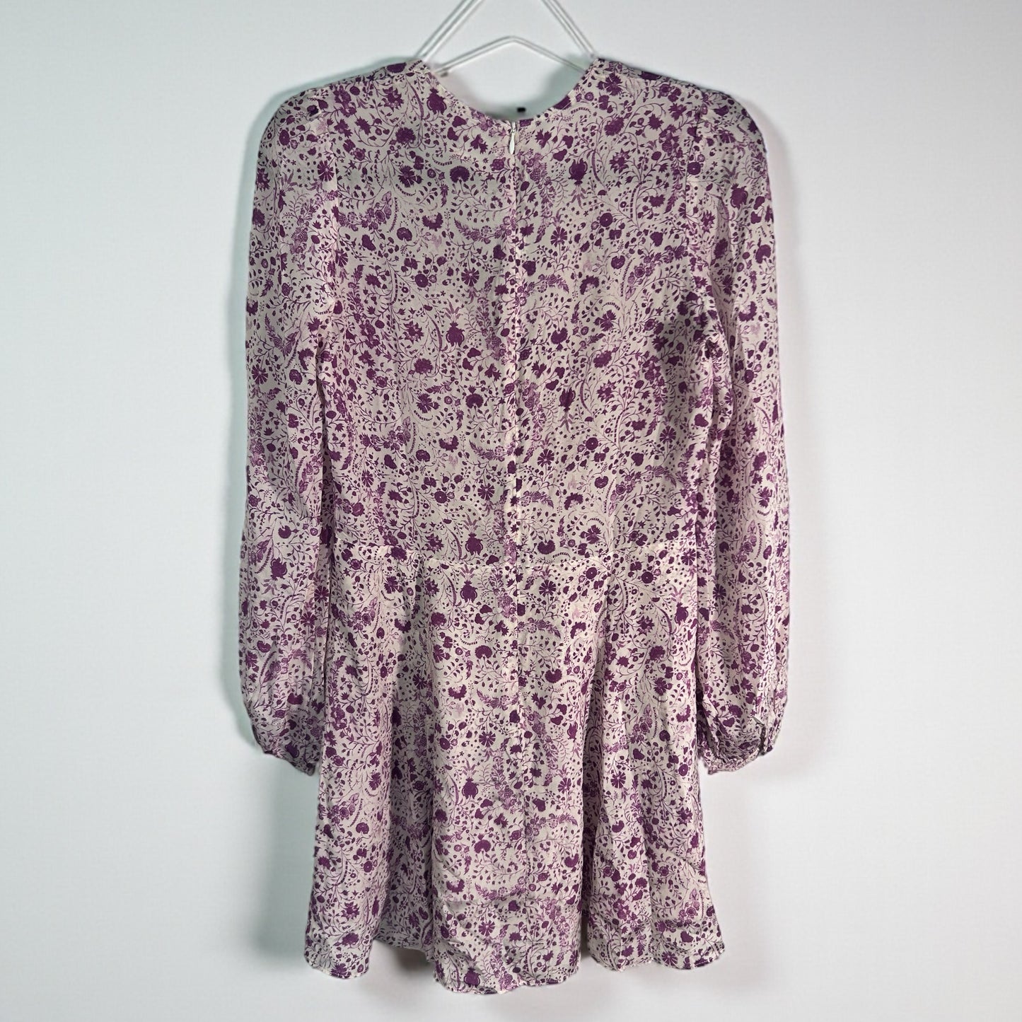 Realisation Par “Kate” Silk Mini Dress In Purple Floral Print | 100% Silk