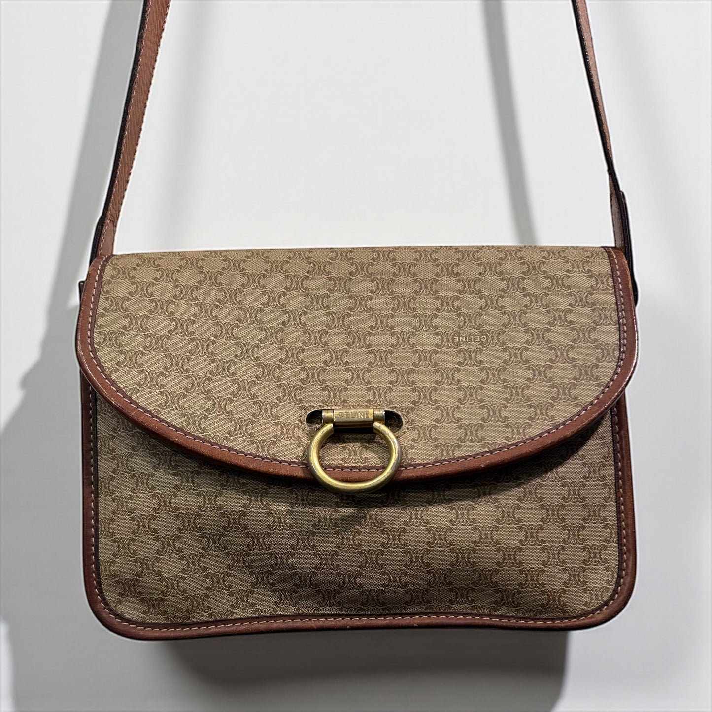 Vintage Celine Triomphe Canvas Crossbody Bag