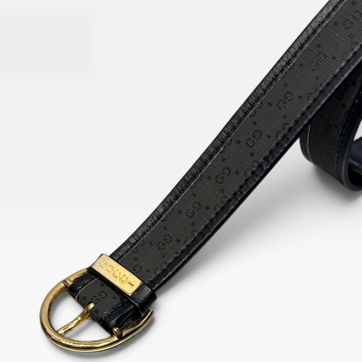 Vintage Gucci Black GG Monogram Belt | Late 1980s