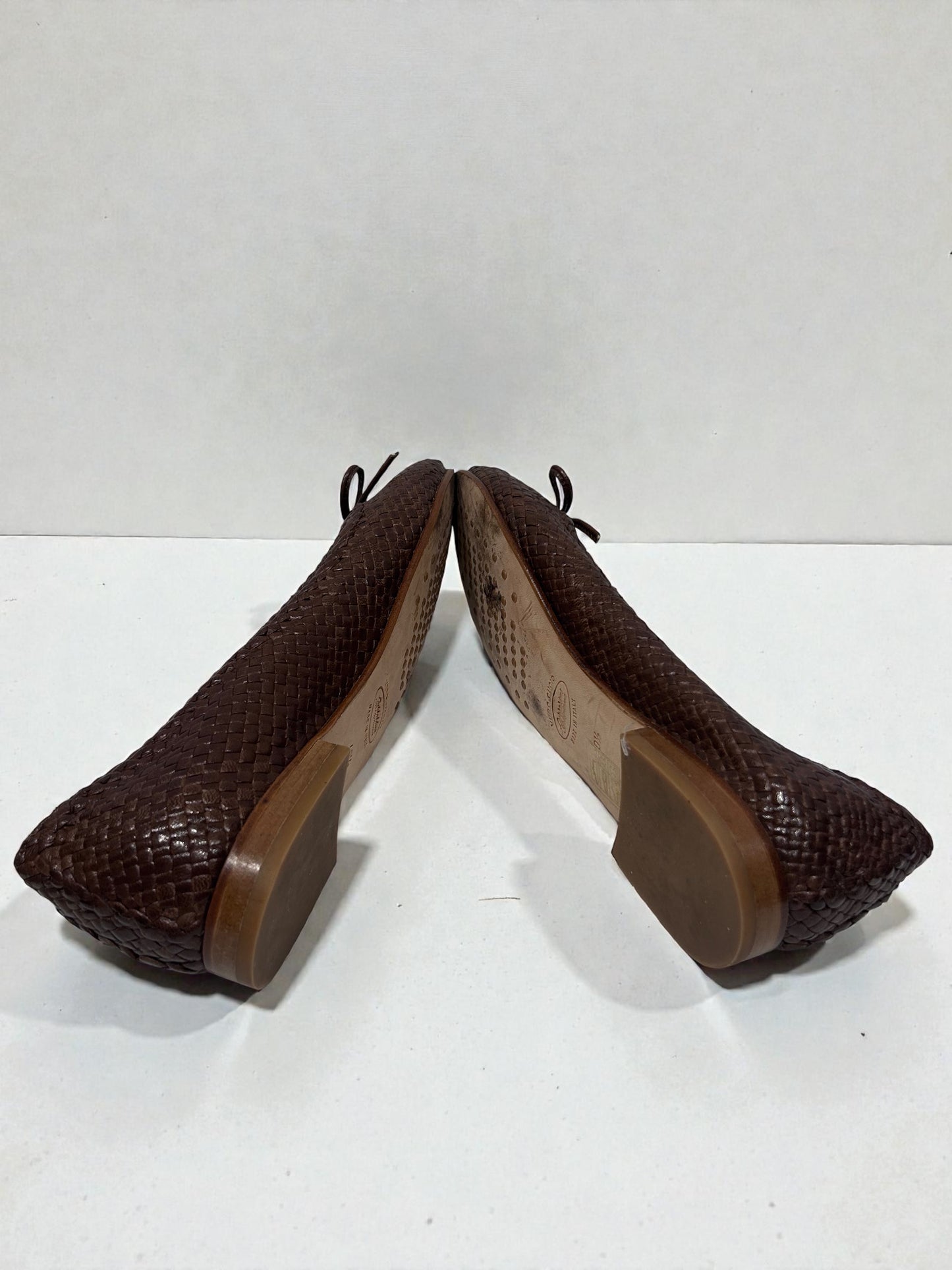Brown Woven Leather Handmade Ballet Flats – Made in Italy