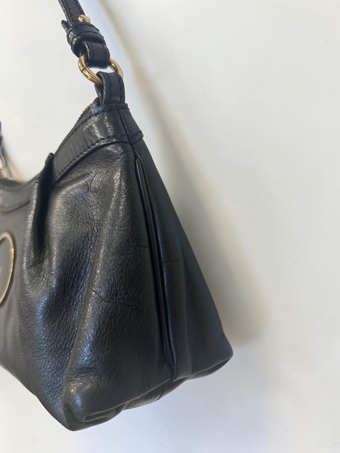 Vintage Chloé Black Leather Shoulder & Crossbody Bag|Early 2000s