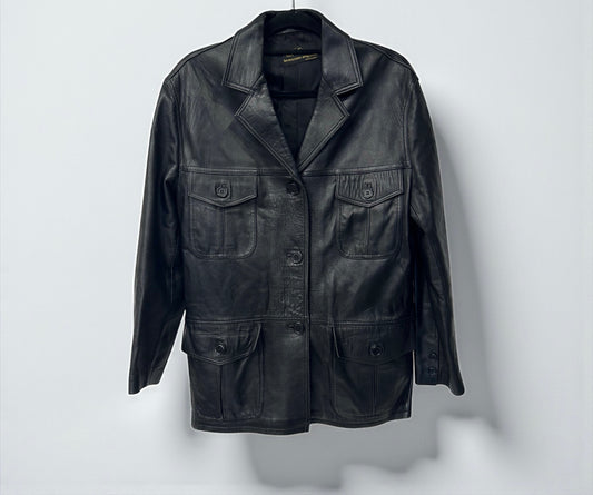 Vintage Italian Leather Utility Jacket