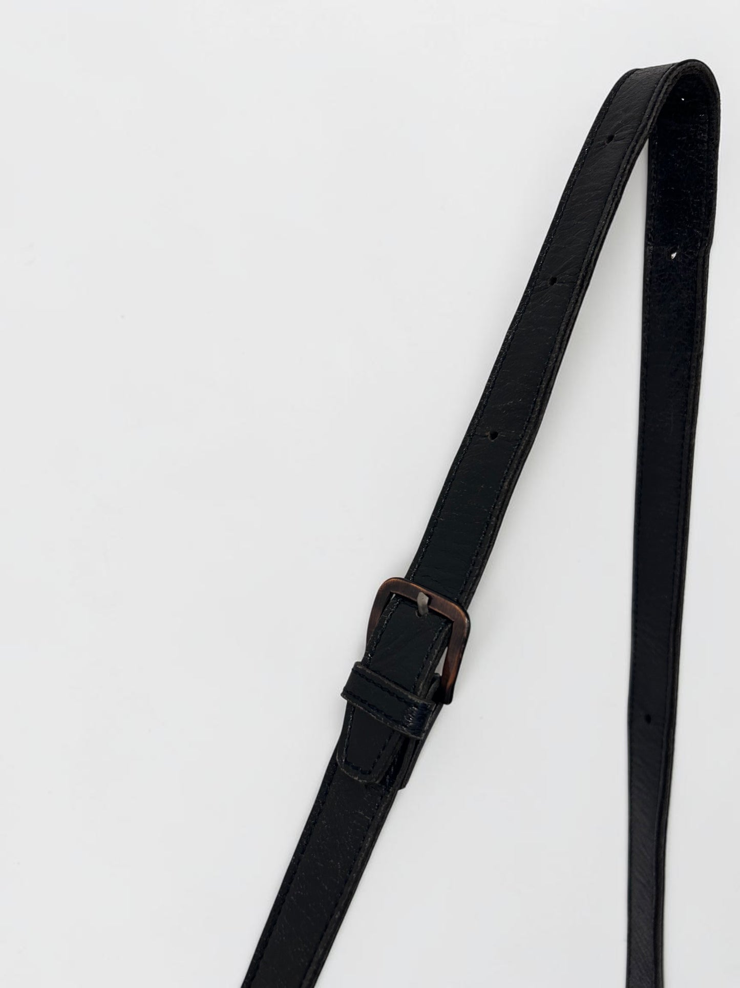 Vintage Yves Saint Laurent Black Embossed Leather Shoulder Bag| Early 1990s
