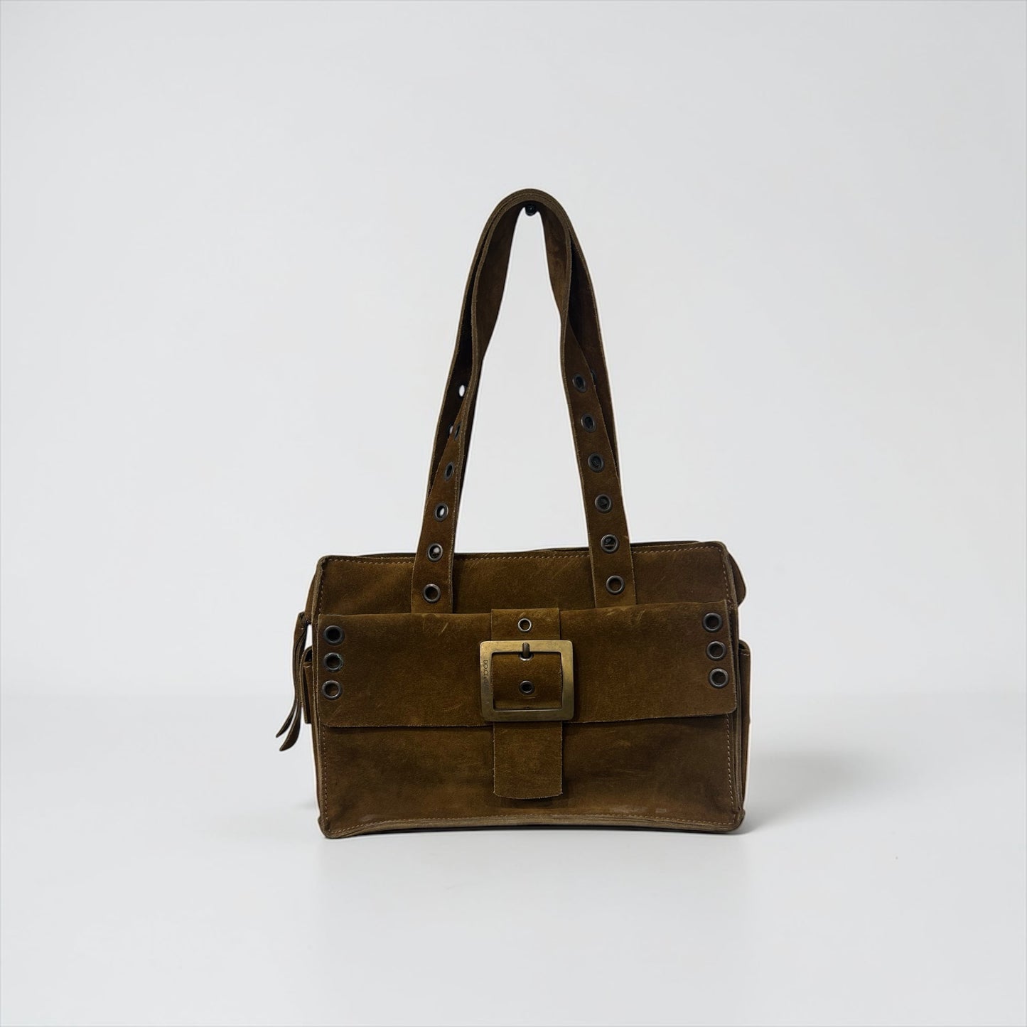 Dolce & Gabbana Buckle Suede Shoulder Bag |Early 2000s