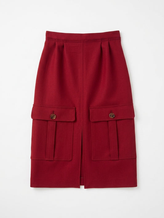 Chloé Burgundy Cargo Midi Skirt | Fall 2019 Collection