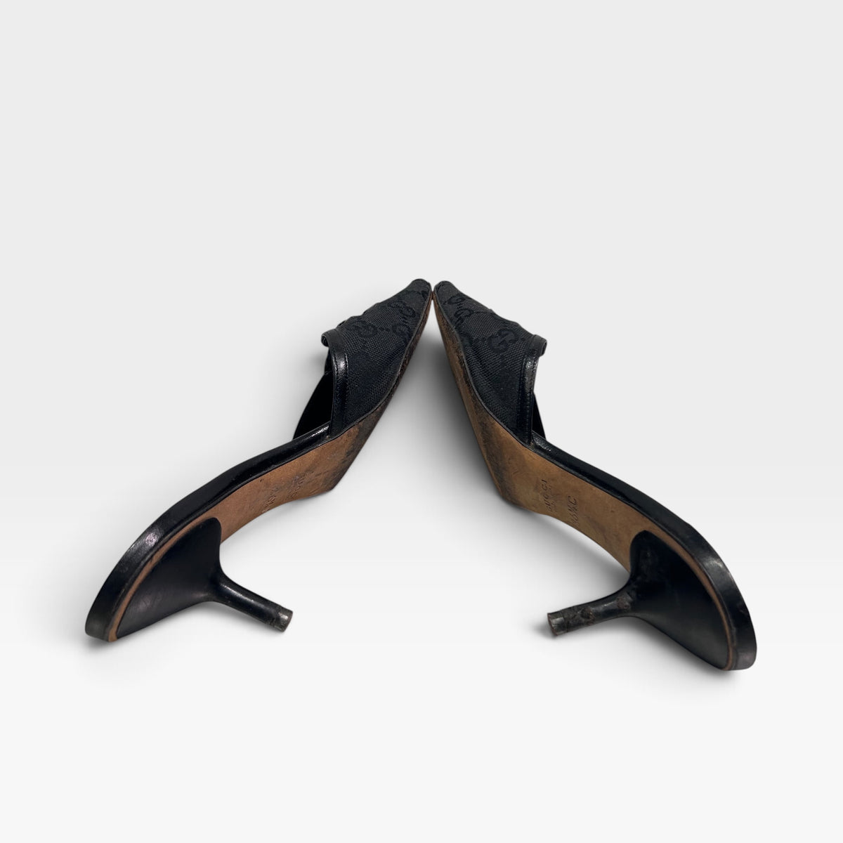 Vintage Gucci Black Kitten Heel Mules | Early 2000s, Tom Ford Era