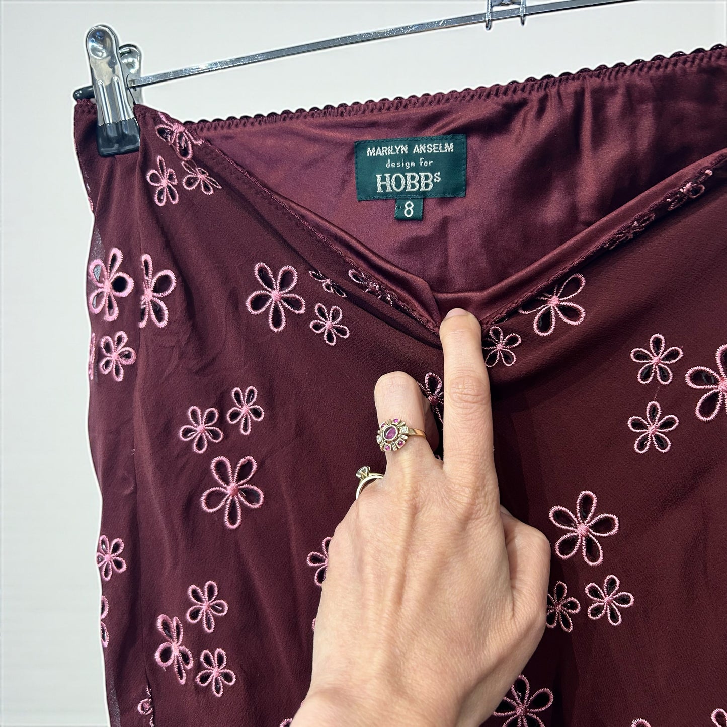 Vintage Hobbs London Embroidered Silk skirt