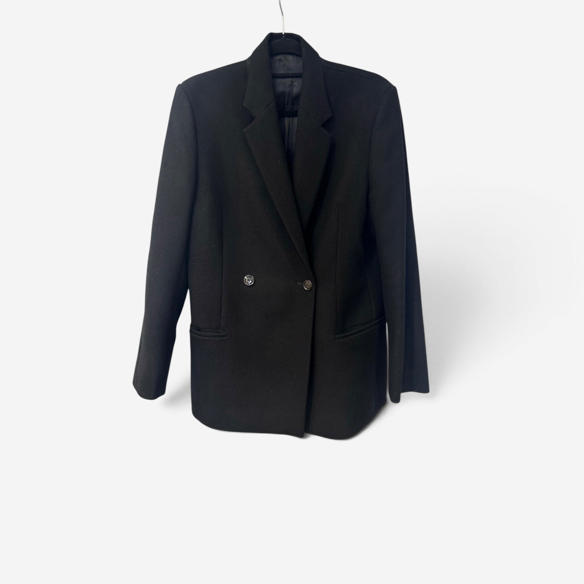 TOTEME Black Double-Breasted Wool Blazer