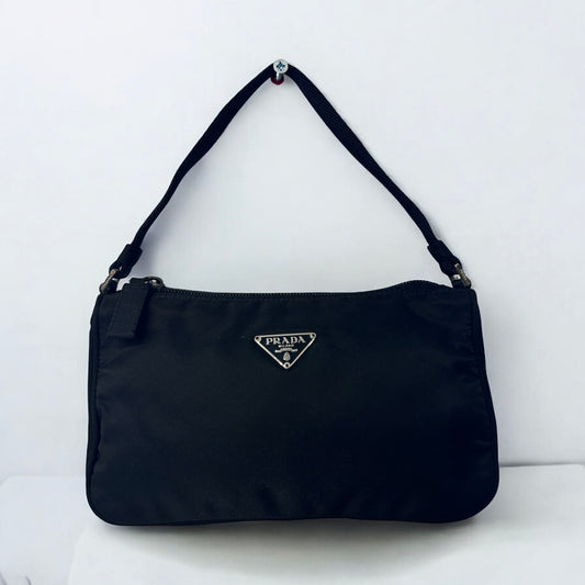 Early 2000s Prada Black Nylon Hand Bag
