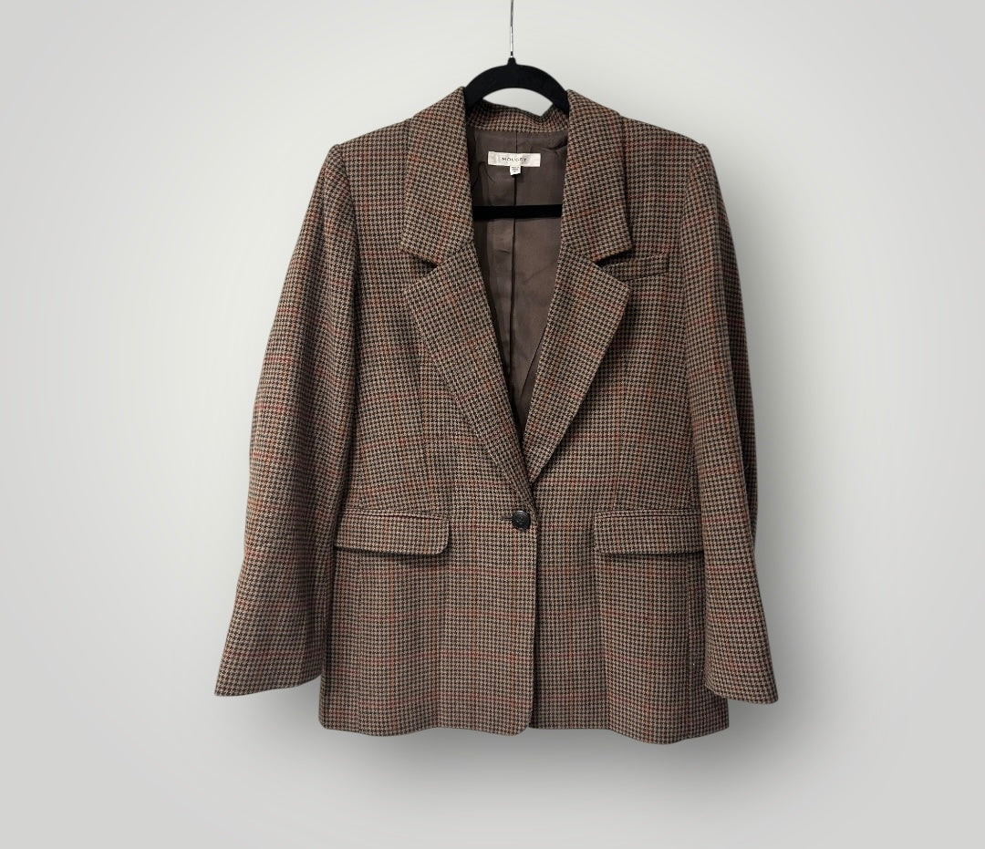MOUSSY Check Blazer – Wool Blend