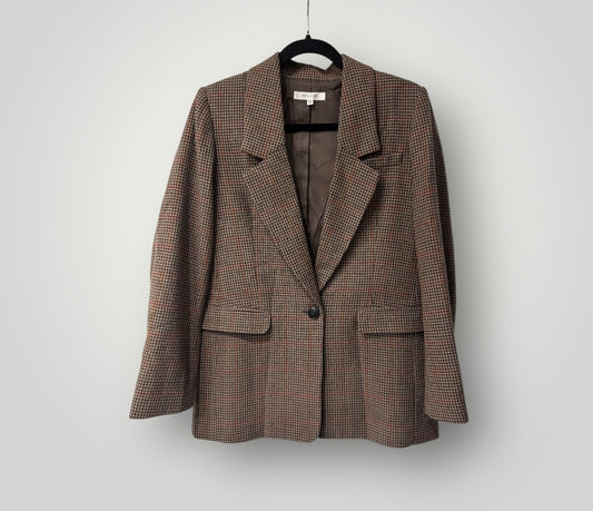 MOUSSY Check Blazer – Wool Blend