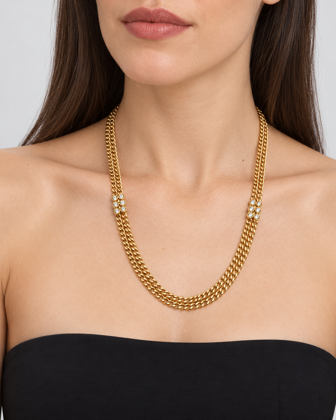 Vintage Nina Ricci Gold-Plated Triple Chain Necklace | 1990s