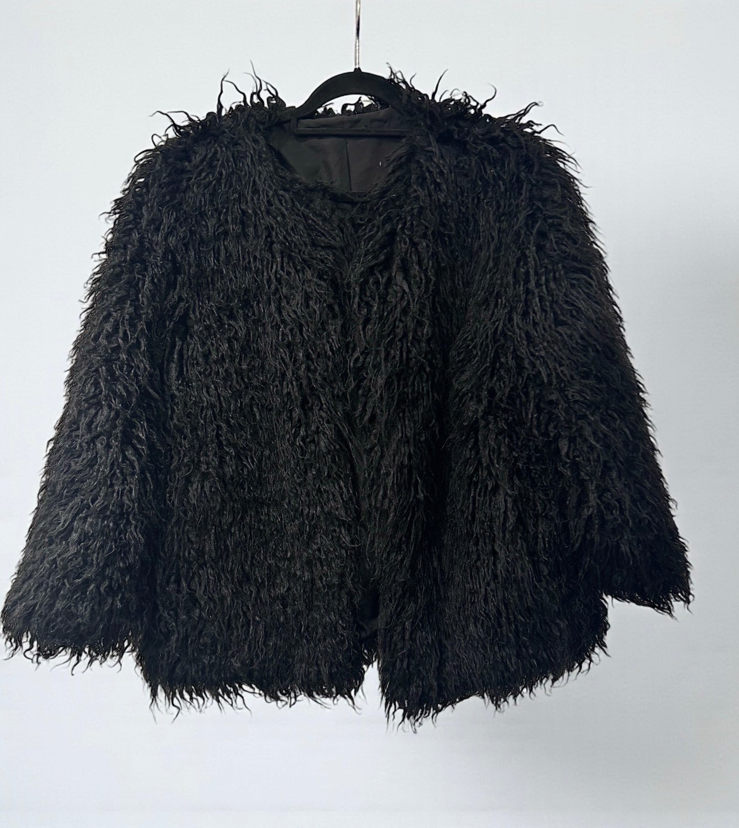 Vintage Black Faux Fur Jacket