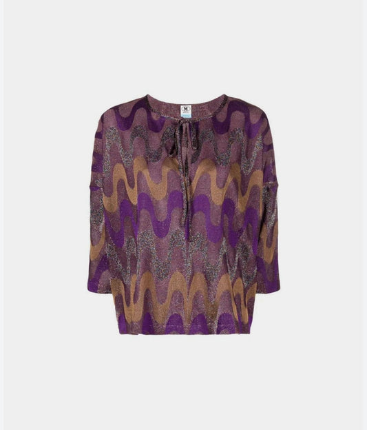Missoni wide blouse in purple waves