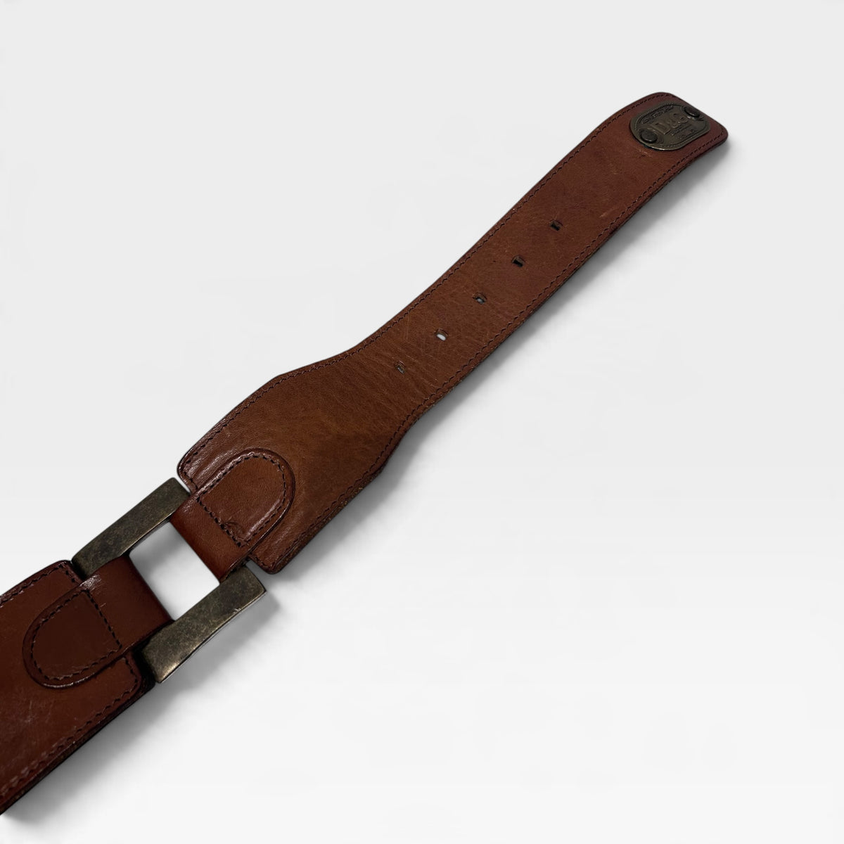 Vintage D&G Brown Leather Statement Belt | Early 2000s