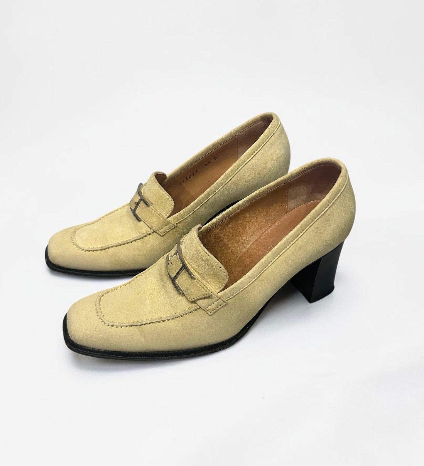 Vintage Hermès Suede Loafer Pumps with H Buckle | Early 2000s