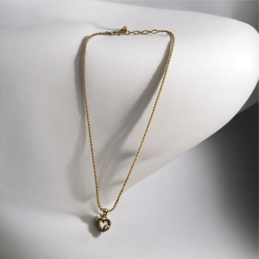 Vintage Nina Ricci Gold-Plated Heart Pendant Necklace