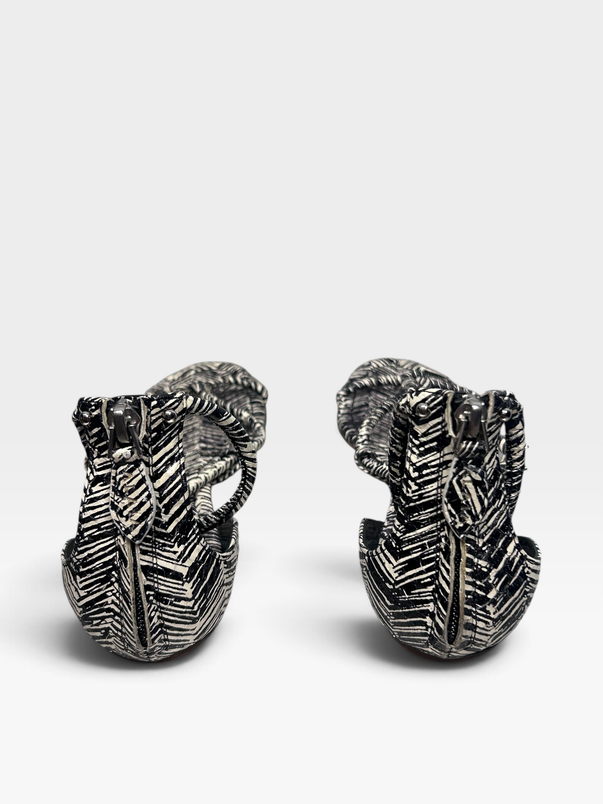 Alaïa Paris Black & White Braided Flat Sandals| 2010