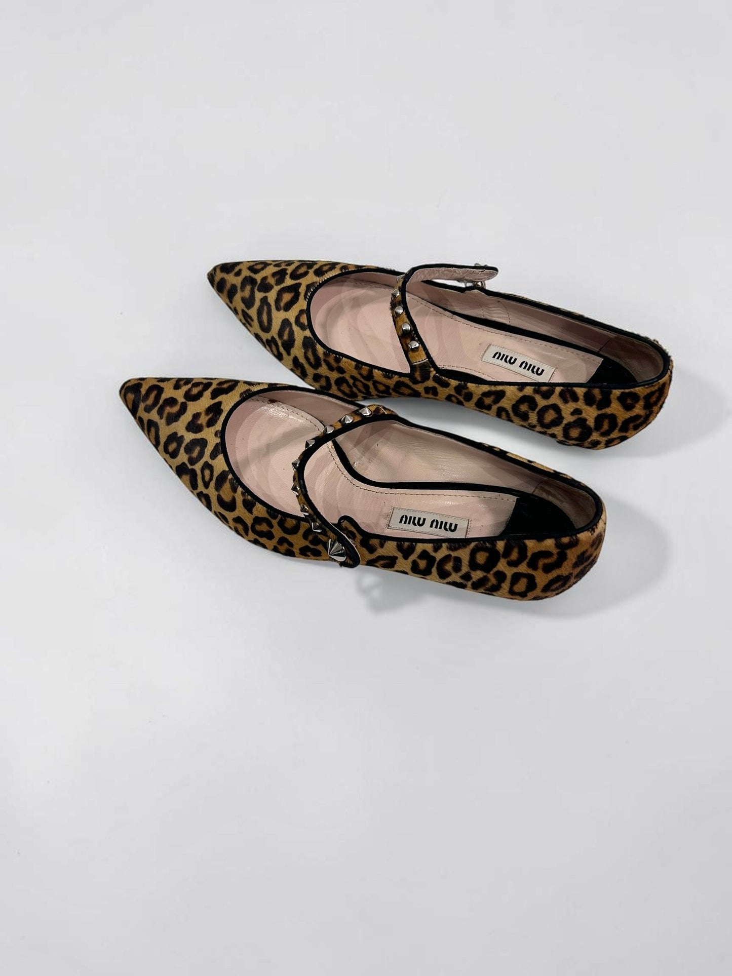 Miu Miu Leopard Print Calf Hair Kitten Heel Pumps|2010
