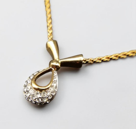 Vintage Attwood & Sawyer Crystal Drop Necklace |90s