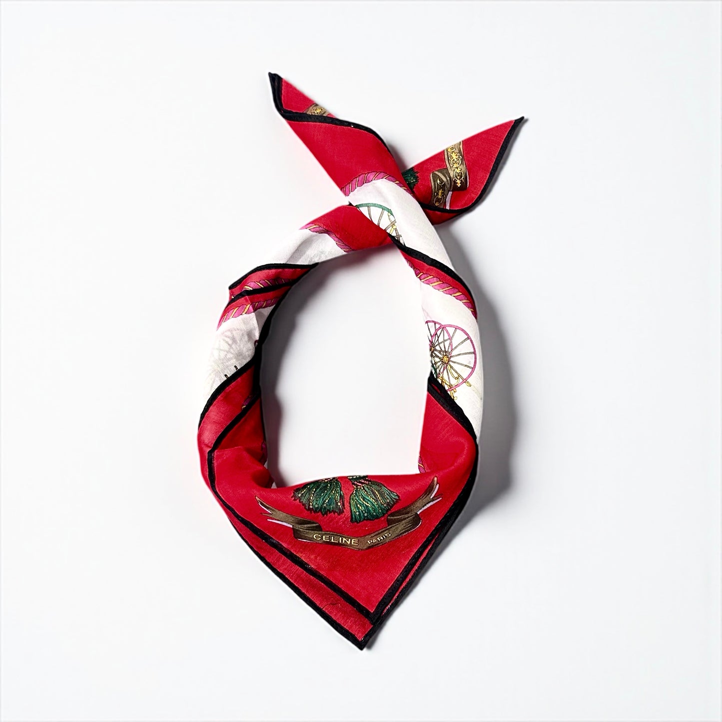 Vintage Celine Horse Carriage Handkerchief