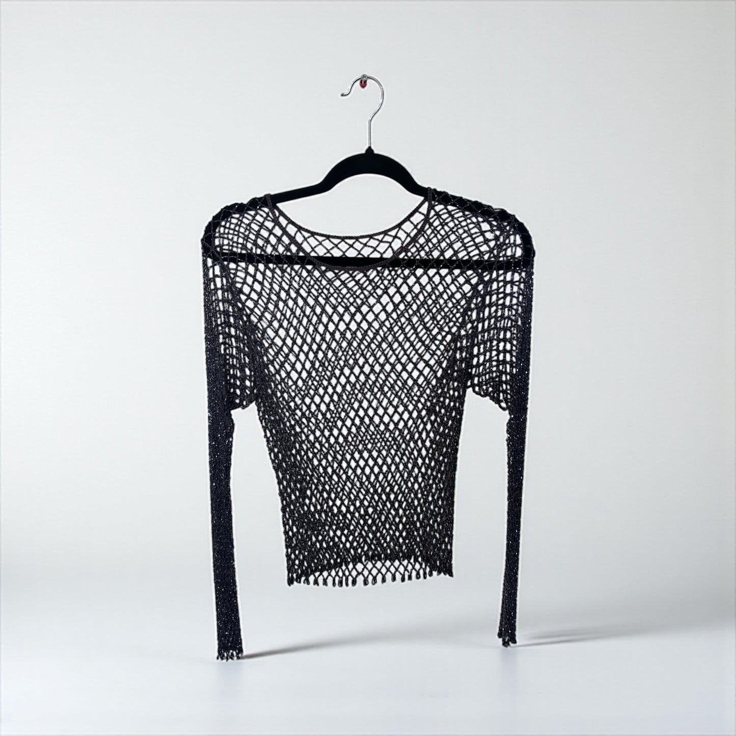 Vintage 90s Black Fishnet Top