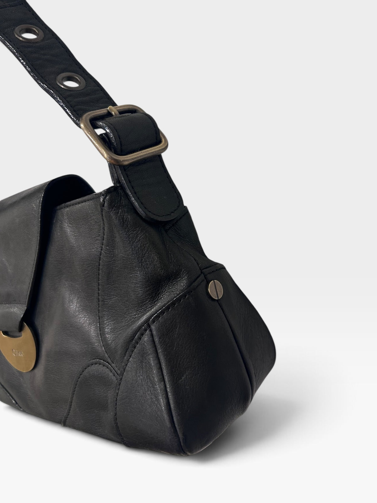 Vintage Chloé Brown Leather Shoulder Bag|1990s