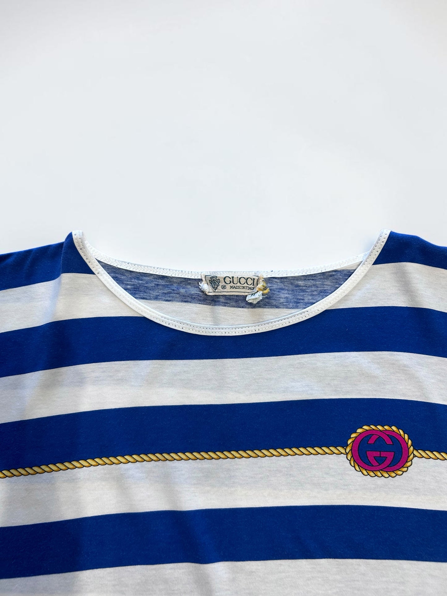 Vintage Rare Gucci Nautical Stripe Logo Top | 1980s