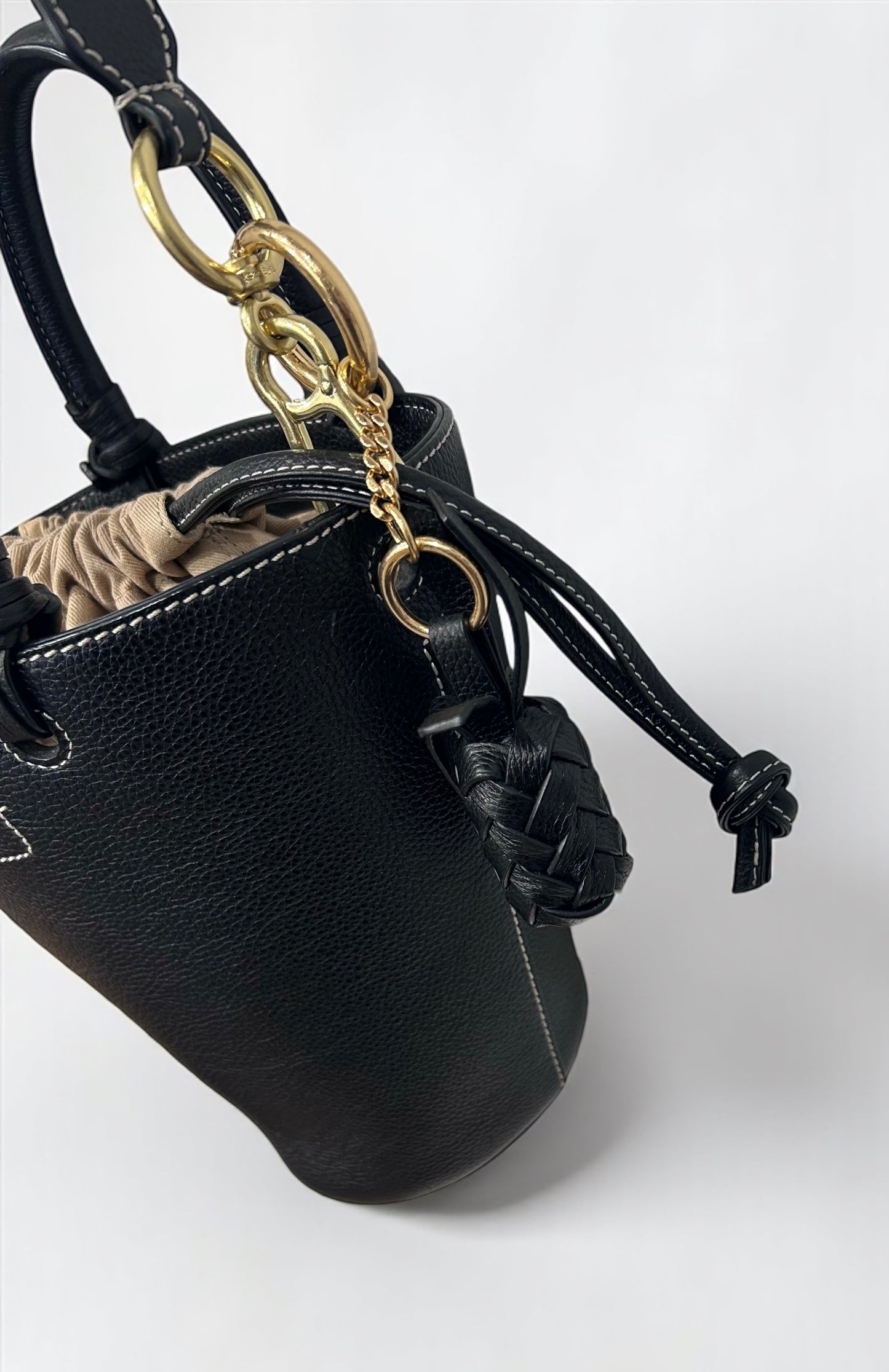 See by Chloé Cecilya Black Leather Bucket Bag