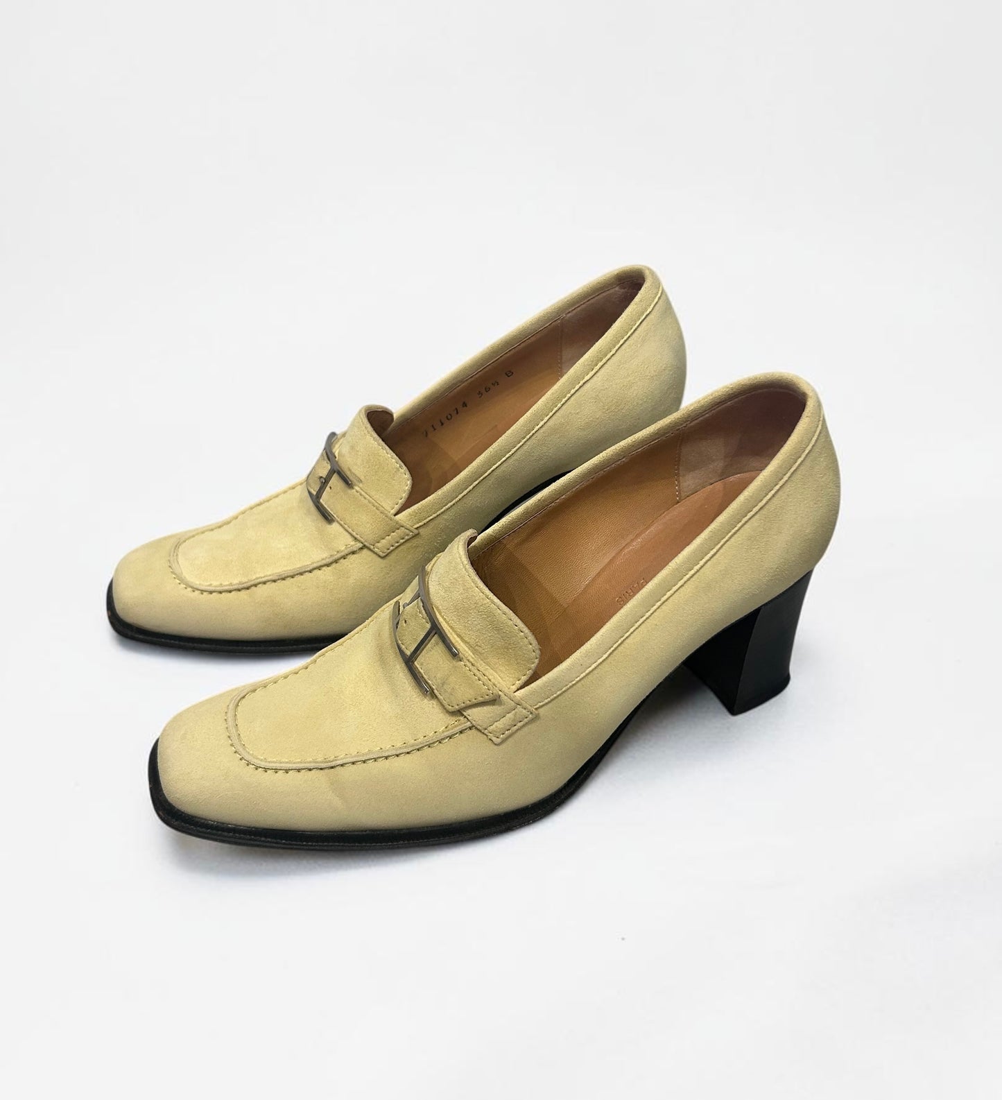 Vintage Hermès Suede Loafer Pumps with H Buckle | Early 2000s