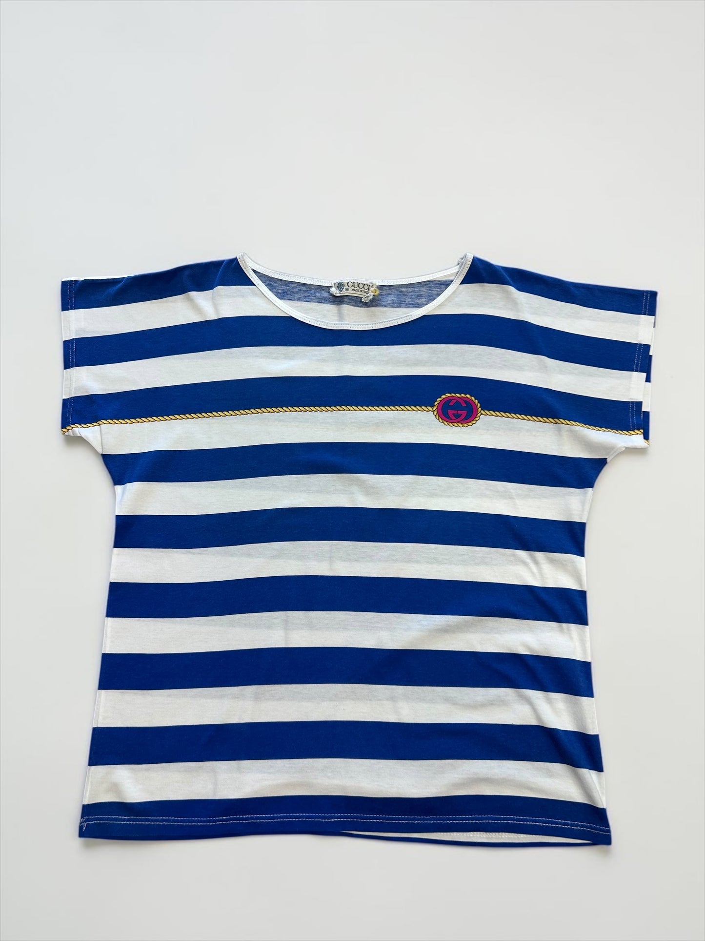 Vintage Rare Gucci Nautical Stripe Logo Top | 1980s