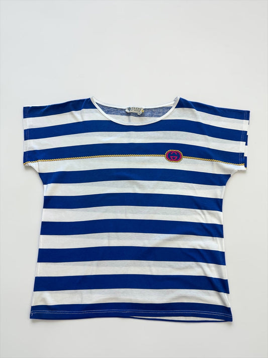 Vintage Rare Gucci Nautical Stripe Logo Top | 1980s