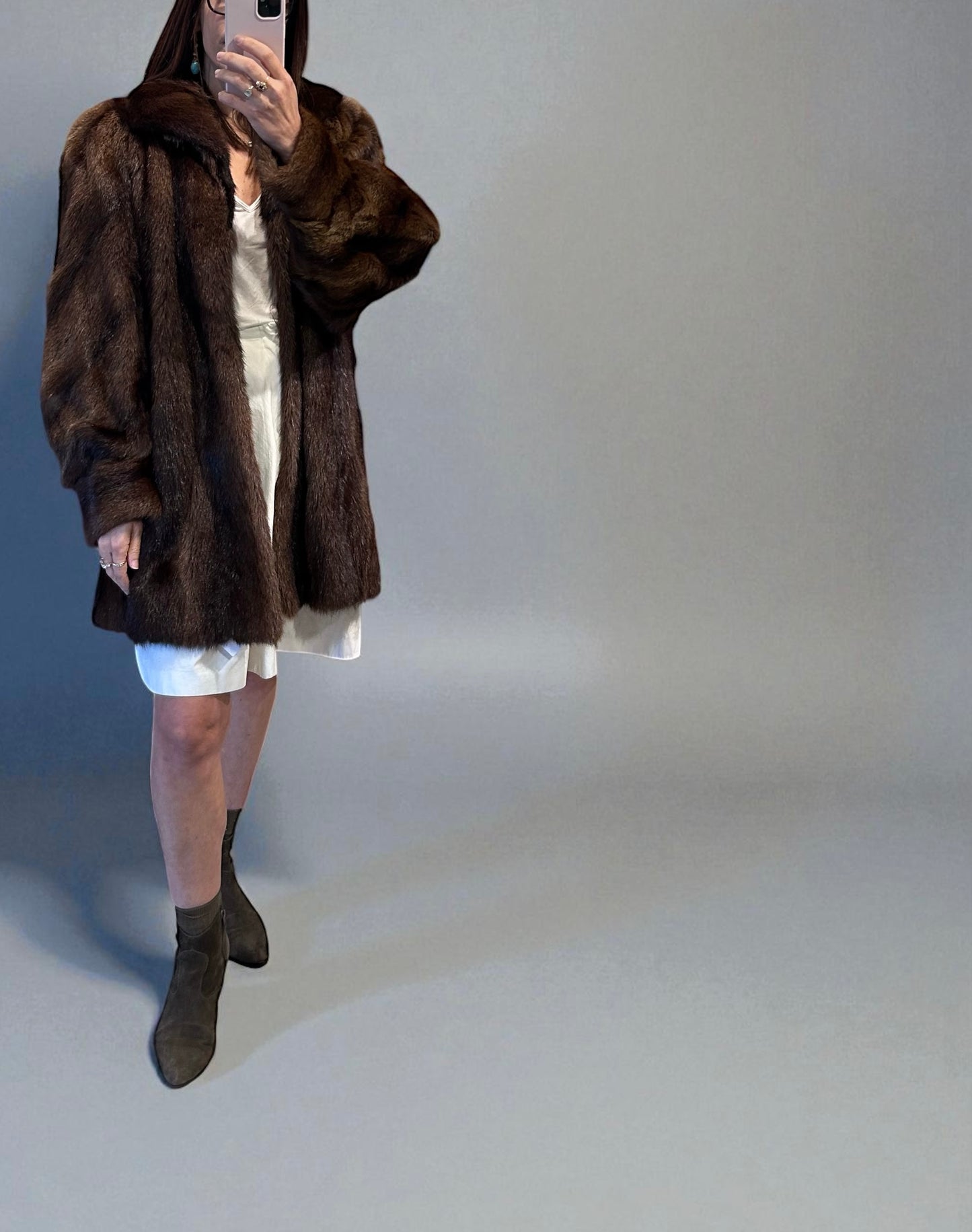Vintage 1990s Mink Fur Coat