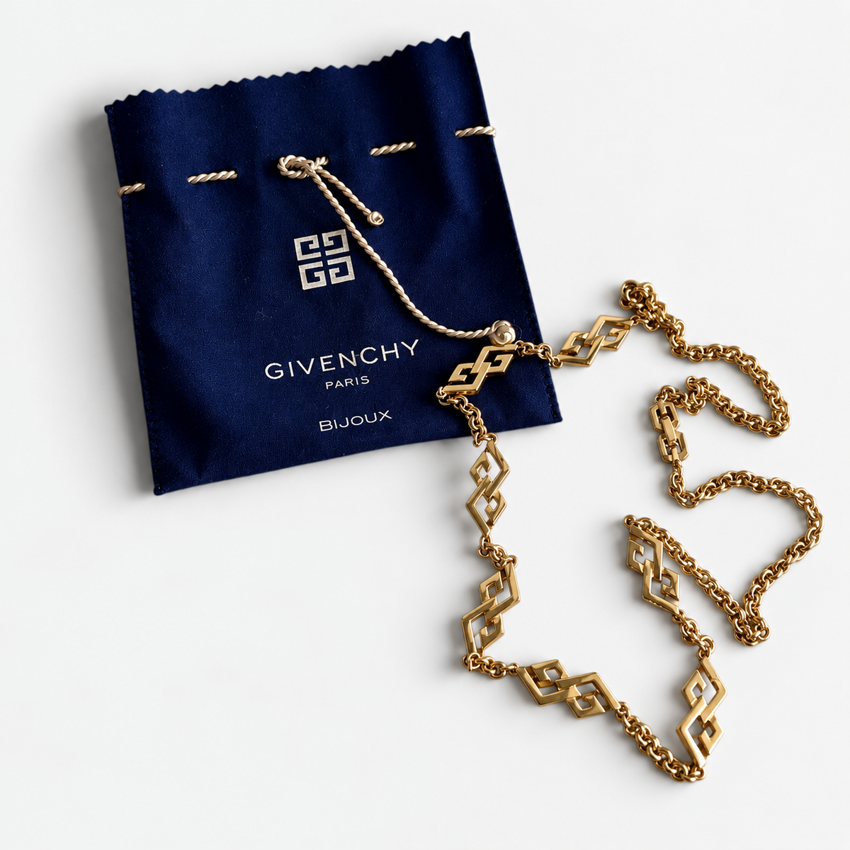 Vintage Givenchy Gold-Plated Logo Necklace | 1990s