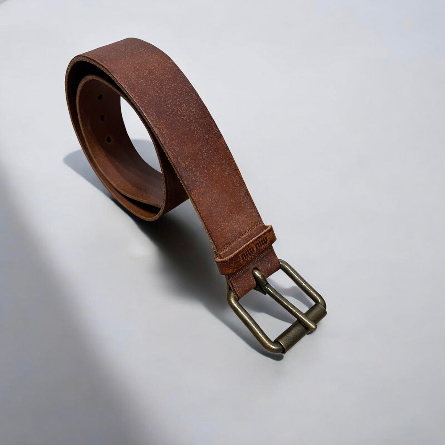 Miu Miu Distressed Leather Belt | Mid 2000s Archival Piece
