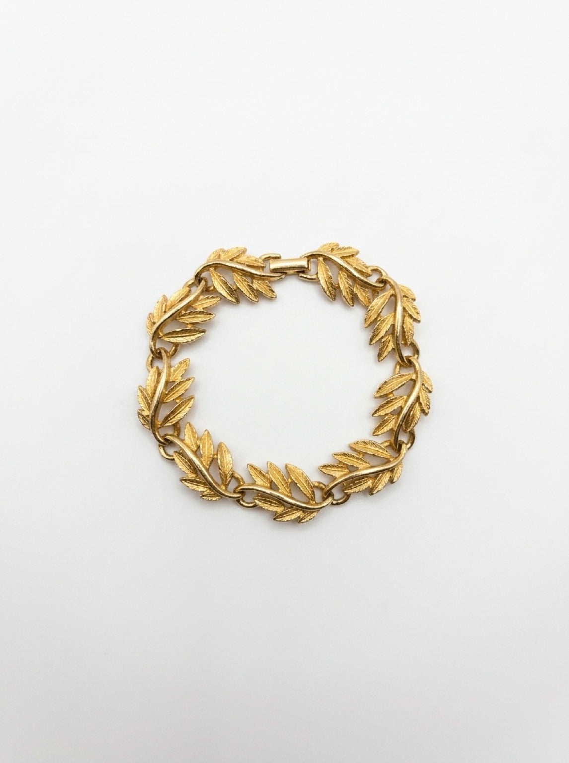 Vintage Gold-Plated Leaf Bracelet | 1990s