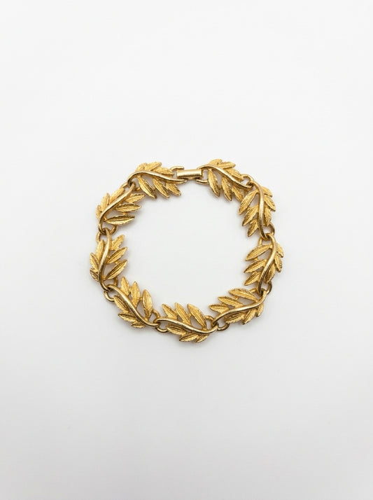 Vintage Gold-Plated Leaf Bracelet | 1990s