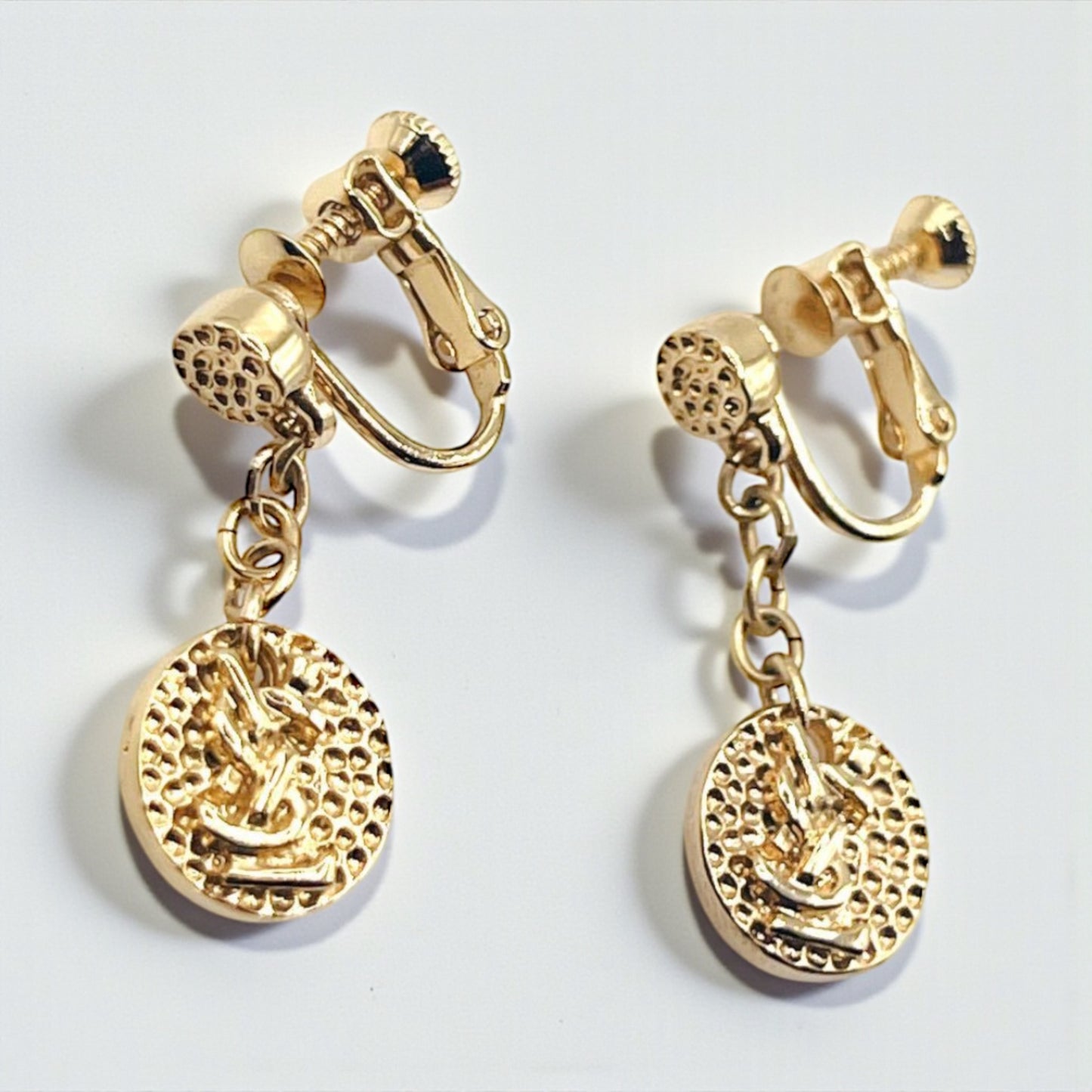 Vintage Yves Saint Laurent Gold Plated Clip-On Drop Earrings- Early 2000’s