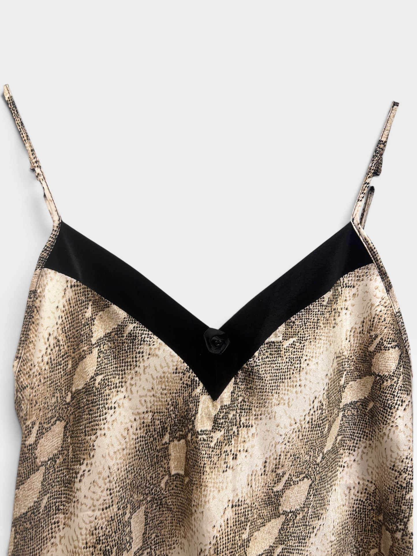 Vintage Maidenform Snake Print Satin Slip Dress | Early 2000s