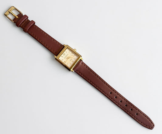 Vintage Legra Valencia Gold Plated Square Watch |1990s