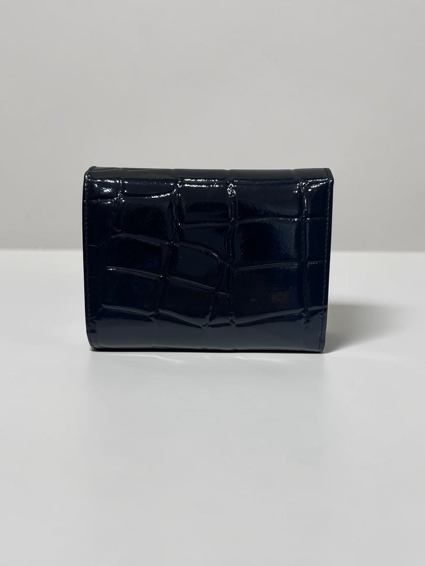 Gianni Versace Croc-Embossed Patent Leather Wallet |1990s