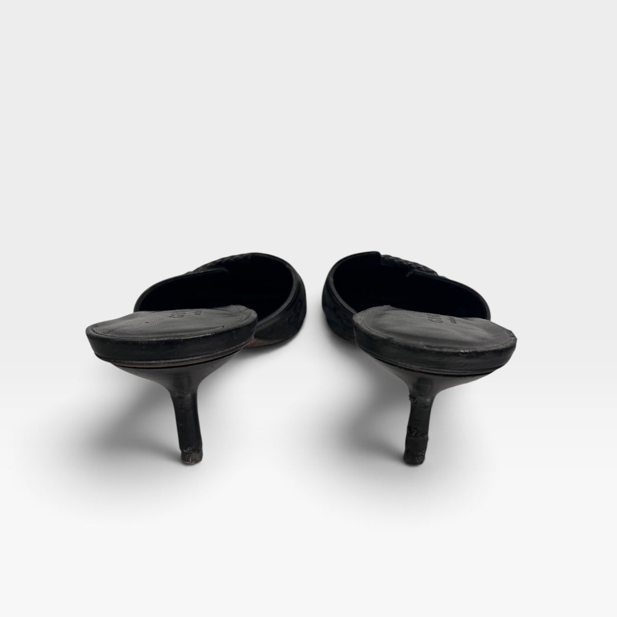 Vintage Gucci Black Kitten Heel Mules | Early 2000s, Tom Ford Era